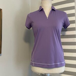 Slazenger Golf Purple Short Sleeve Quarter Zip Blouse Size XS